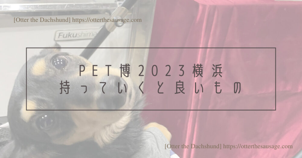 Blog Header image_犬とお出かけ_犬ブログ_【横浜】参加店全公開！ペット博2023参加レポート-2022との違いも紹介_持っていくと良いもの